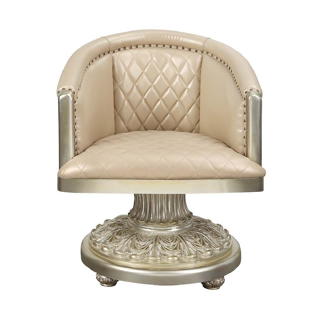 DN01208 7PC Dining Set & 6 Arm Chairs Antique Gold Finish Sorina Collection By Acme Furniture