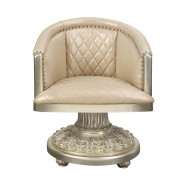 DN01208 7PC Dining Set & 6 Arm Chairs Antique Gold Finish Sorina Collection By Acme Furniture