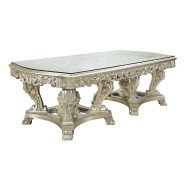 DN01208 7PC Dining Set & 6 Arm Chairs Antique Gold Finish Sorina Collection By Acme Furniture