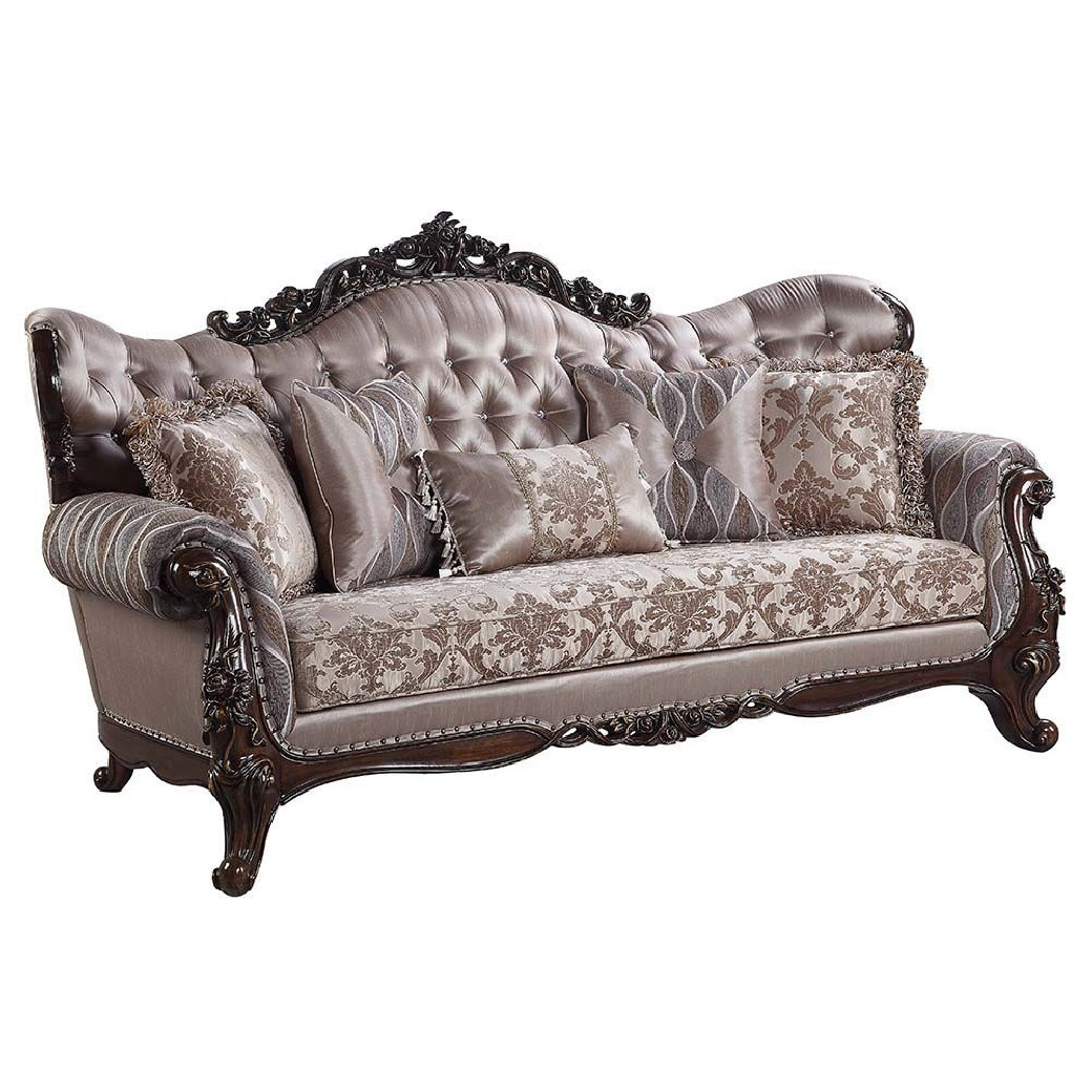 LV00809 Fabric & Antique Oak Finish Living Room Benbek Collection BY Acme Furniture