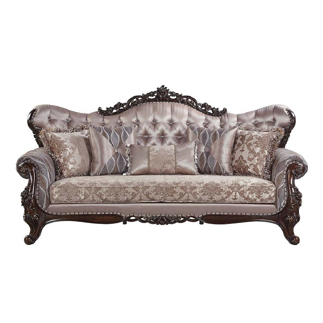 LV00809 Fabric & Antique Oak Finish Living Room Benbek Collection BY Acme Furniture