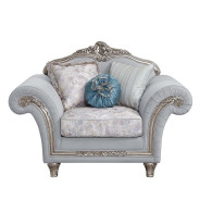 LV01112 Light Gray Linen & Platinum Finish Living Room Pelumi Collection By Acme Furniture