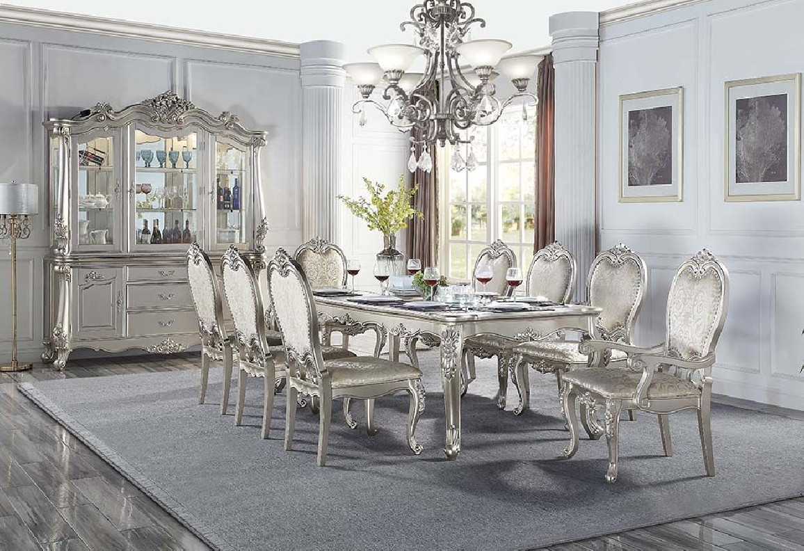 DN01367 7PC Champagne Finish Dining Room Bently Collection By Acme Furniture