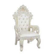 DN01229 White PU & Antique White Finish Dining Set Adara Collection By Acme Furniture