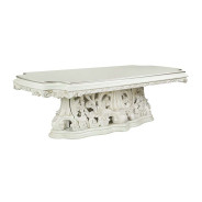 DN01229 White PU & Antique White Finish Dining Set Adara Collection By Acme Furniture