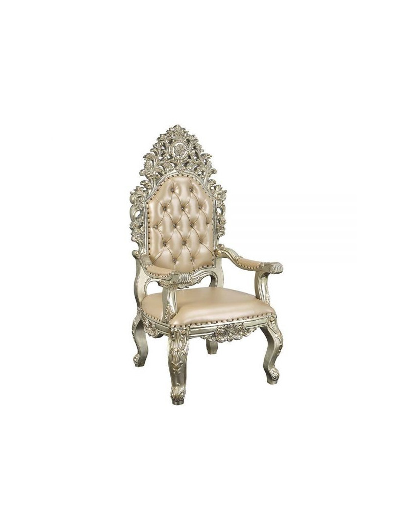 DN 01208 Lavish Classic PU & Antique Gold Finish Dining Set Sorina Collection By Acme Furniture