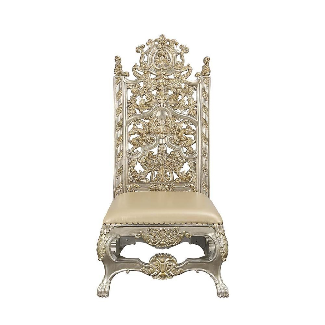 DN 01197 PU Champagne & Gold Finish Dining Room Victorian Style Danae Collection By Acme Furniture