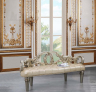 BD 01239 Lavish Classic PU Champagne & Gold Finish Bench Danae Collection By Acme Furniture