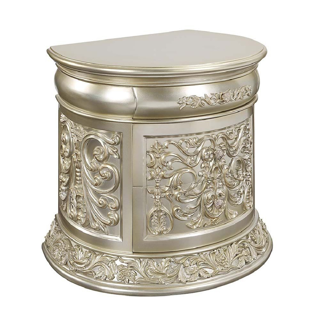 BD 01241Lavish Classic EK PU & Antique Gold Finish Sorina Collection By Acme Furniture