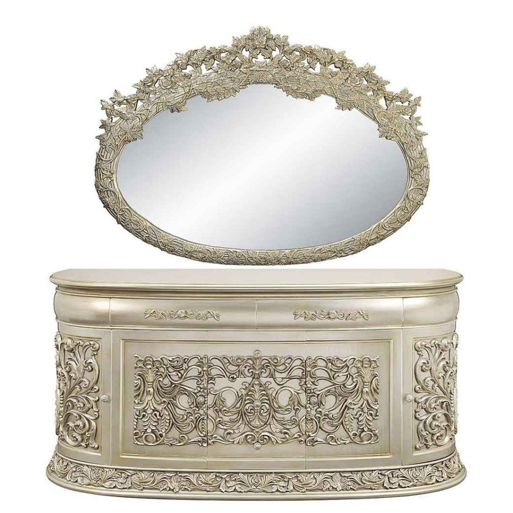 BD 01241Lavish Classic EK PU & Antique Gold Finish Sorina Collection By Acme Furniture