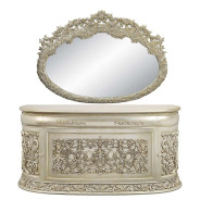 BD 01241Lavish Classic EK PU & Antique Gold Finish Sorina Collection By Acme Furniture
