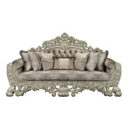 LV 01205 Lavish Classic Fabric & Antique Gold Finish Living Room Victorian Style Sorina Collection By Acme Furniture