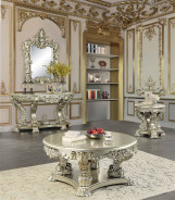 LV 01205 Lavish Classic Fabric & Antique Gold Finish Living Room Victorian Style Sorina Collection By Acme Furniture