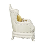 LV01224 White PU & Antique White Finish 2PC Sofa & Loveseat Adara Collection By Acme Furniture