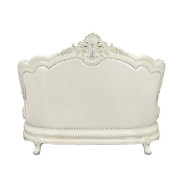 LV01224 White PU & Antique White Finish 2PC Sofa & Loveseat Adara Collection By Acme Furniture
