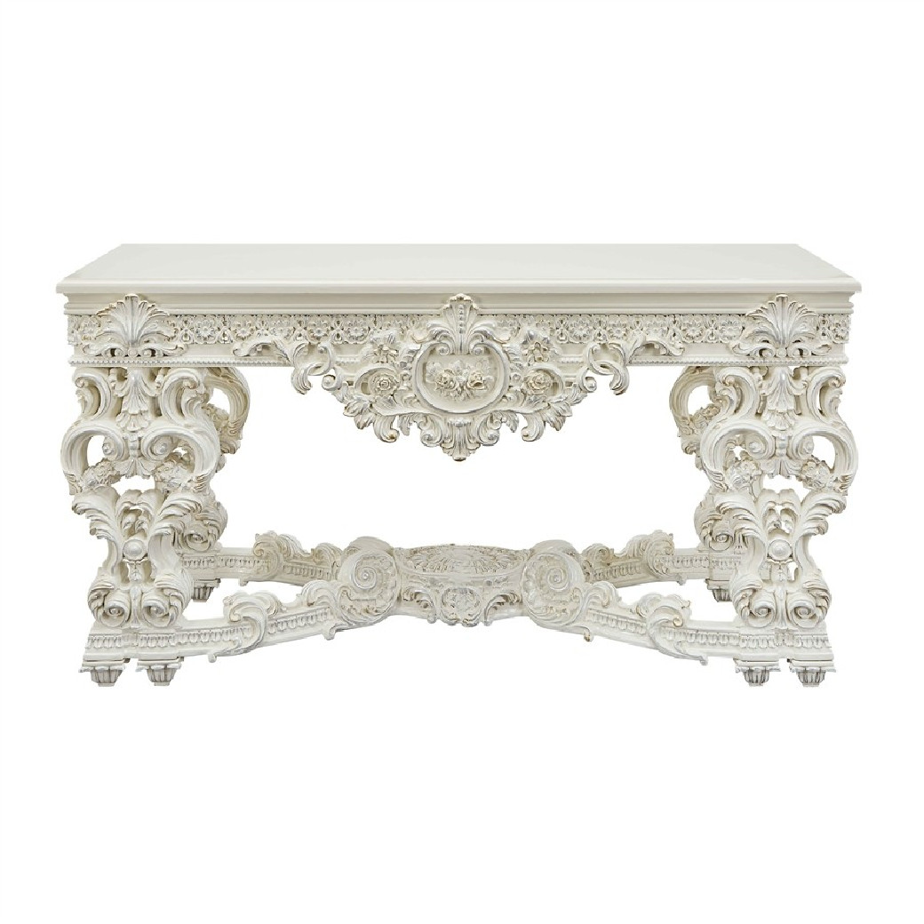 LV01217 Antique White Finish Coffee Table Adara Collection By Acme Furniture