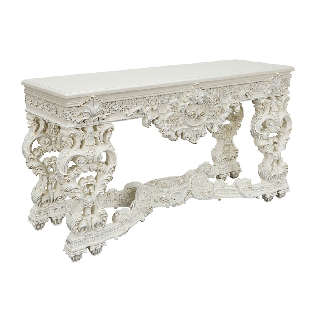 LV01217 Antique White Finish Coffee Table Adara Collection By Acme Furniture