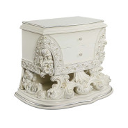 BD01248 White PU & Antique White Finish Bedroom Adara Collection By Acme Furniture