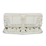 BD01248 White PU & Antique White Finish Bedroom Adara Collection By Acme Furniture