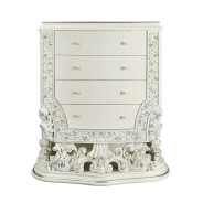 BD01248 White PU & Antique White Finish Bedroom Adara Collection By Acme Furniture