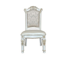 DN01222 5 PC Pedestal Dining Round Table Antique Pearl Vendome II Collection