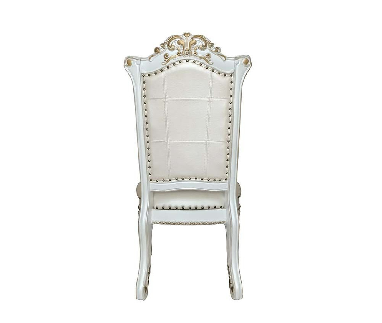 DN01222 5 PC Pedestal Dining Round Table Antique Pearl Vendome II Collection