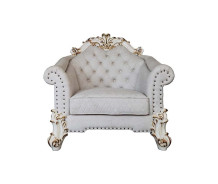 LV01329 Vendome II 2 Piece Sofa & Loveseat in Two Tone Ivory Fabric & Antique Pearl Finish by Acme Furniture