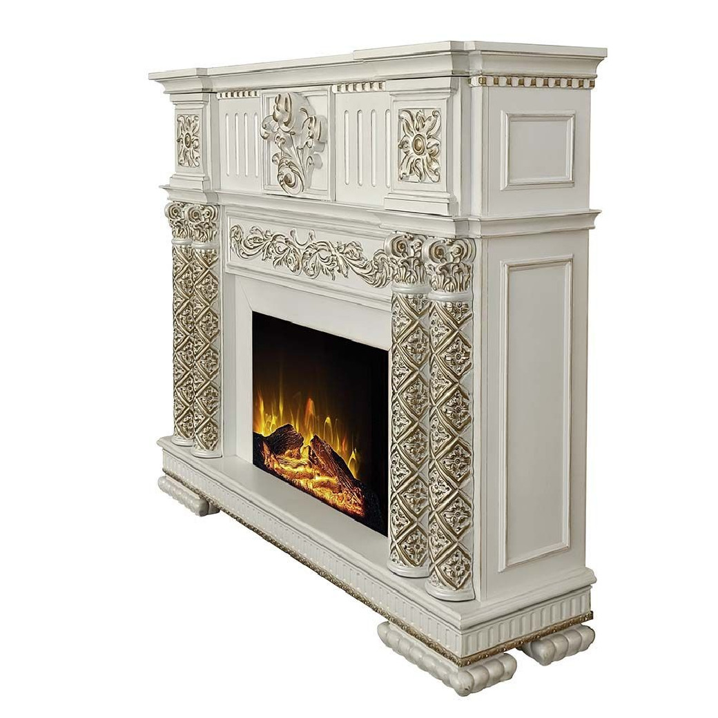 AC01313 Antique Pearl Finish Fireplace Vendome II Collection By Acme Furniture
