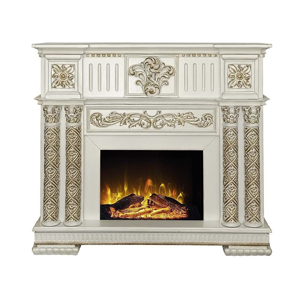 AC01313 Antique Pearl Finish Fireplace Vendome II Collection By Acme Furniture