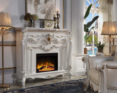 AC01345 Antique Pearl Finish Fireplace Picardy Collection by Acme Furniture