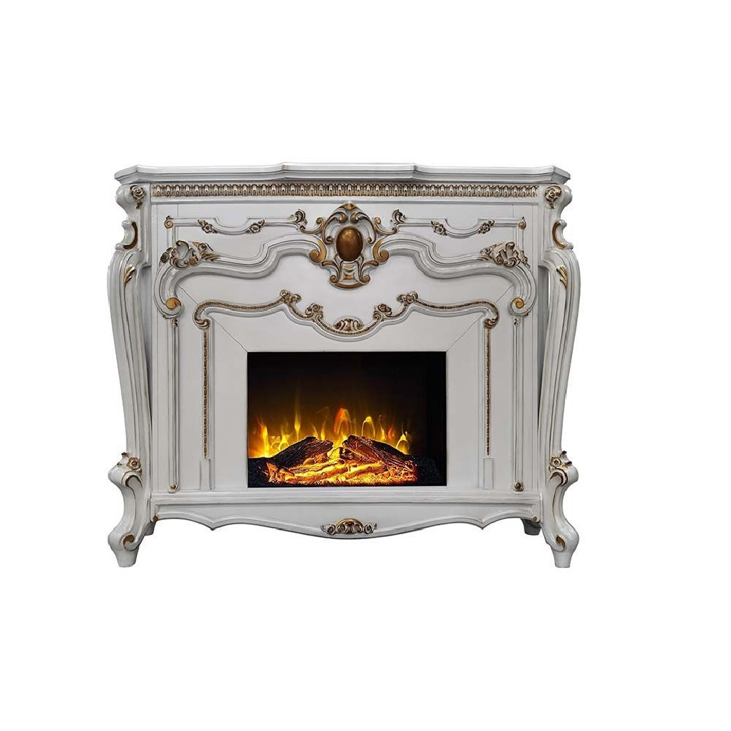 AC01345 Antique Pearl Finish Fireplace Picardy Collection by Acme Furniture