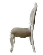 DN01388 Pedestal Dining Table Bone white Finish Versailles Collection By Acme Furniture