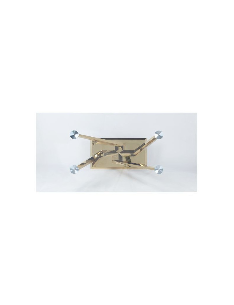 DN00219 Clear Glass Top Gray Velvet & Gold Finish Barnard Collection by Acme Furniture
