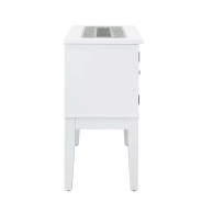 DN00814 Gray Velvet & High Gloss White Finish Elizaveta Dining set  by Acme Furniture