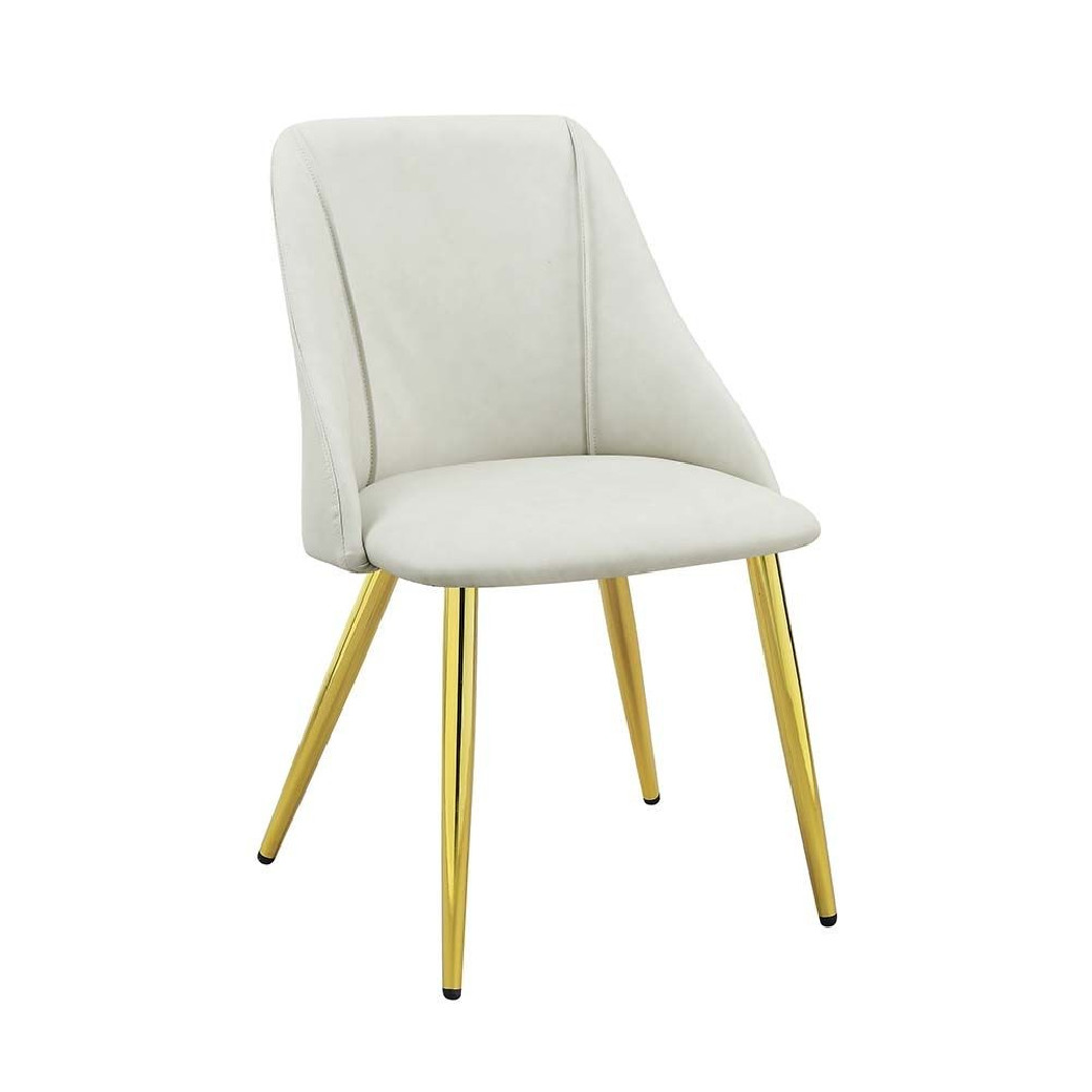 DN01258  White PU & White High Gloss Finish Dining Table Gaines Collection By Acme Furniture