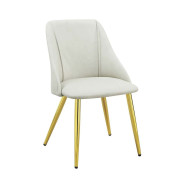 DN01258  White PU & White High Gloss Finish Dining Table Gaines Collection By Acme Furniture