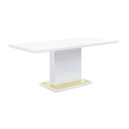 DN01258  White PU & White High Gloss Finish Dining Table Gaines Collection By Acme Furniture