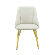 DN01258  White PU & White High Gloss Finish Dining Table Gaines Collection By Acme Furniture