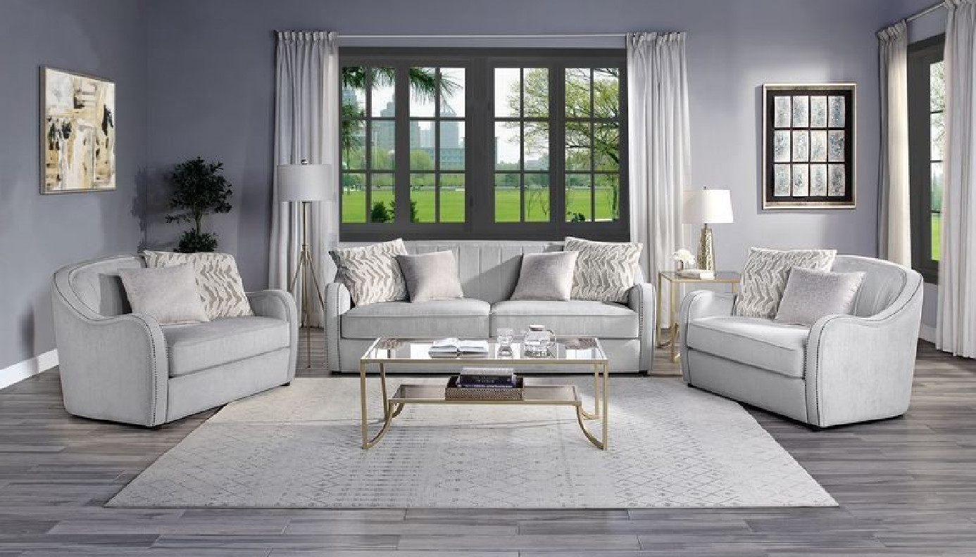 LV00578 Beige Linen Living Room Mahler Collection By Acme Furniture