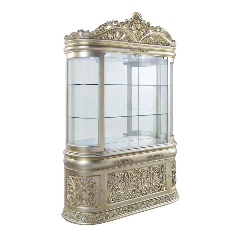 DN 01211 Lavish Classic  Antique Silver & Gold Finish Curio Sorina Collection By Acme Furniture