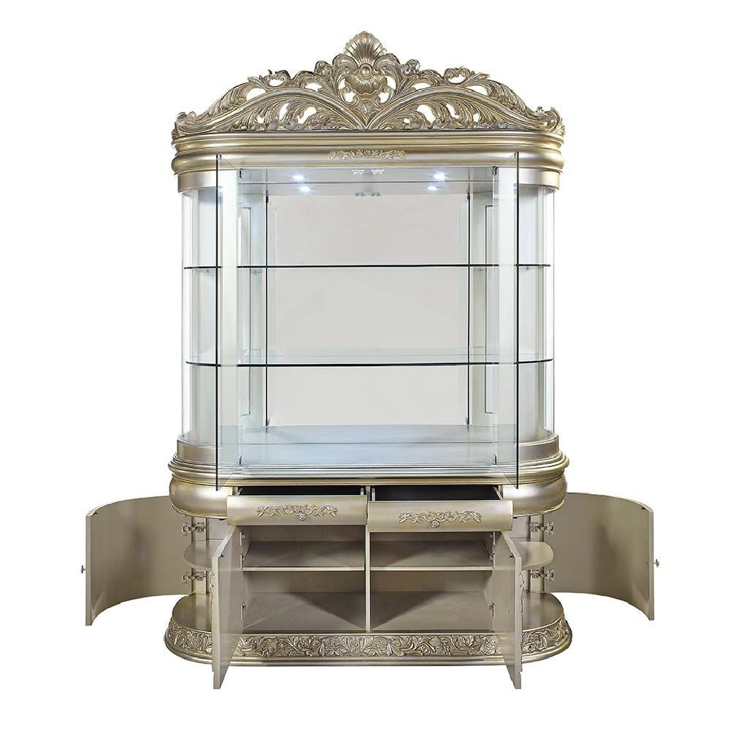 DN 01211 Lavish Classic  Antique Silver & Gold Finish Curio Sorina Collection By Acme Furniture