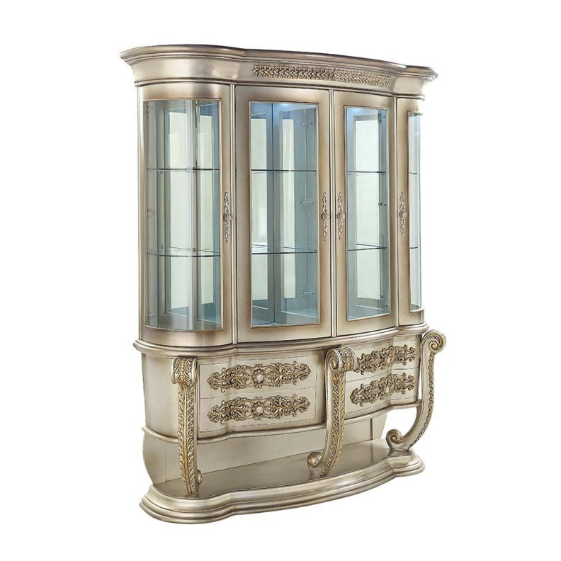 DN01200 Lavish Classic Champagne & Gold Finish Curio Danae Collection By Acme Furniture