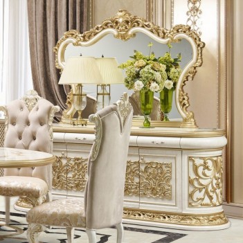 HD 903 Victorian Style Buffet in Gold & Cream Finish By Homey Design