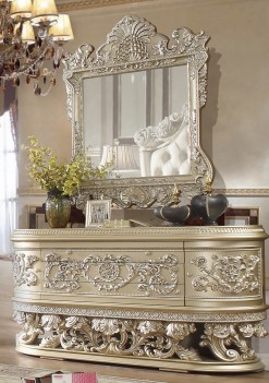 HD 8022 Victorian Style Buffet In Belle Silver Finish By Homey Design
