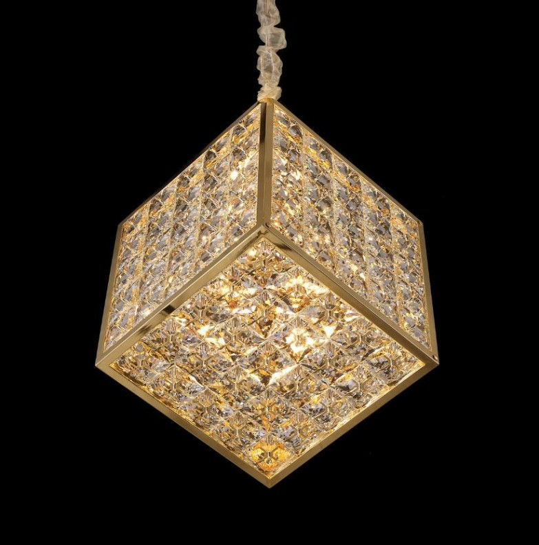 LT-CH1005-GLD Michael Amini Lighting - Cubes Chandelier, Large