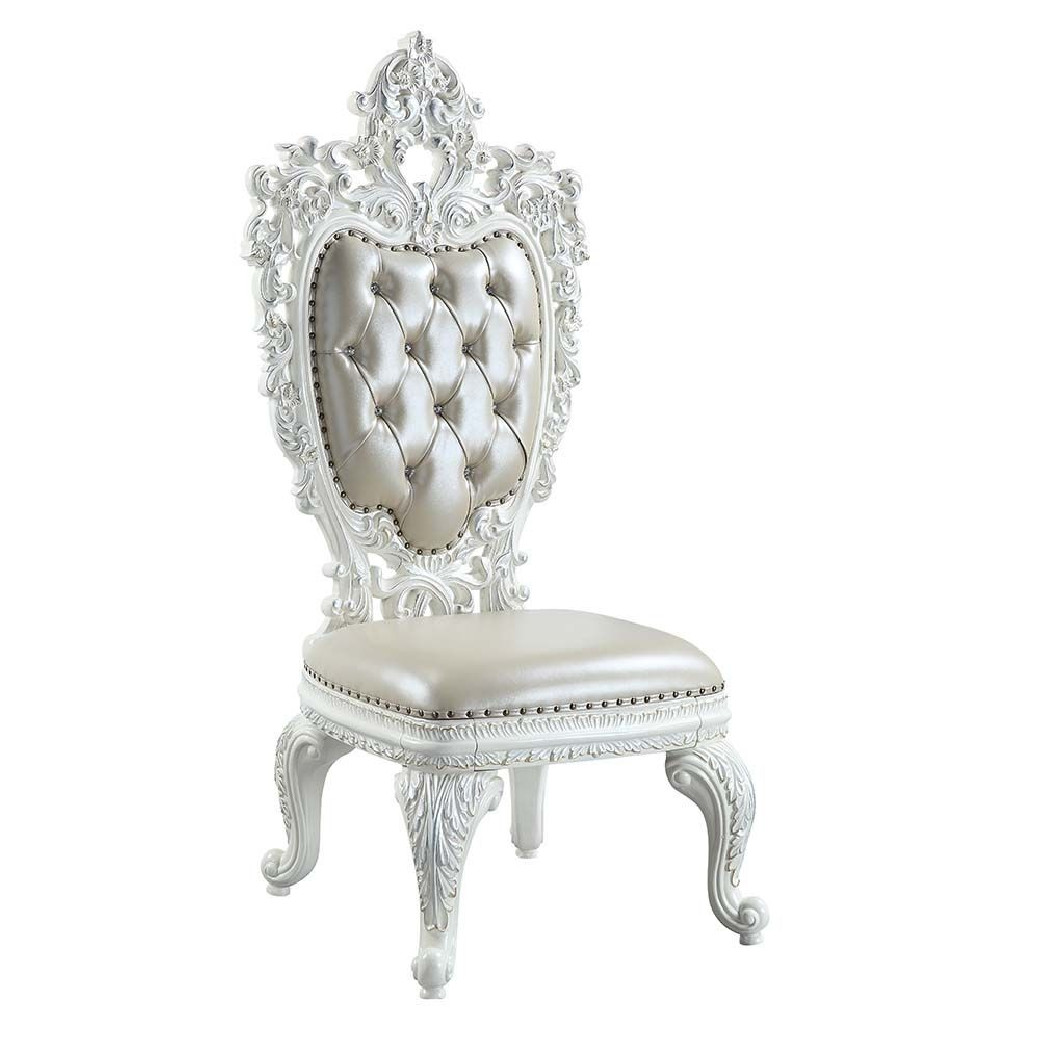 DN 00678 Lavish Classic Antique White Wash Finish Dining Room Vanaheim Collection By Acme Furniture