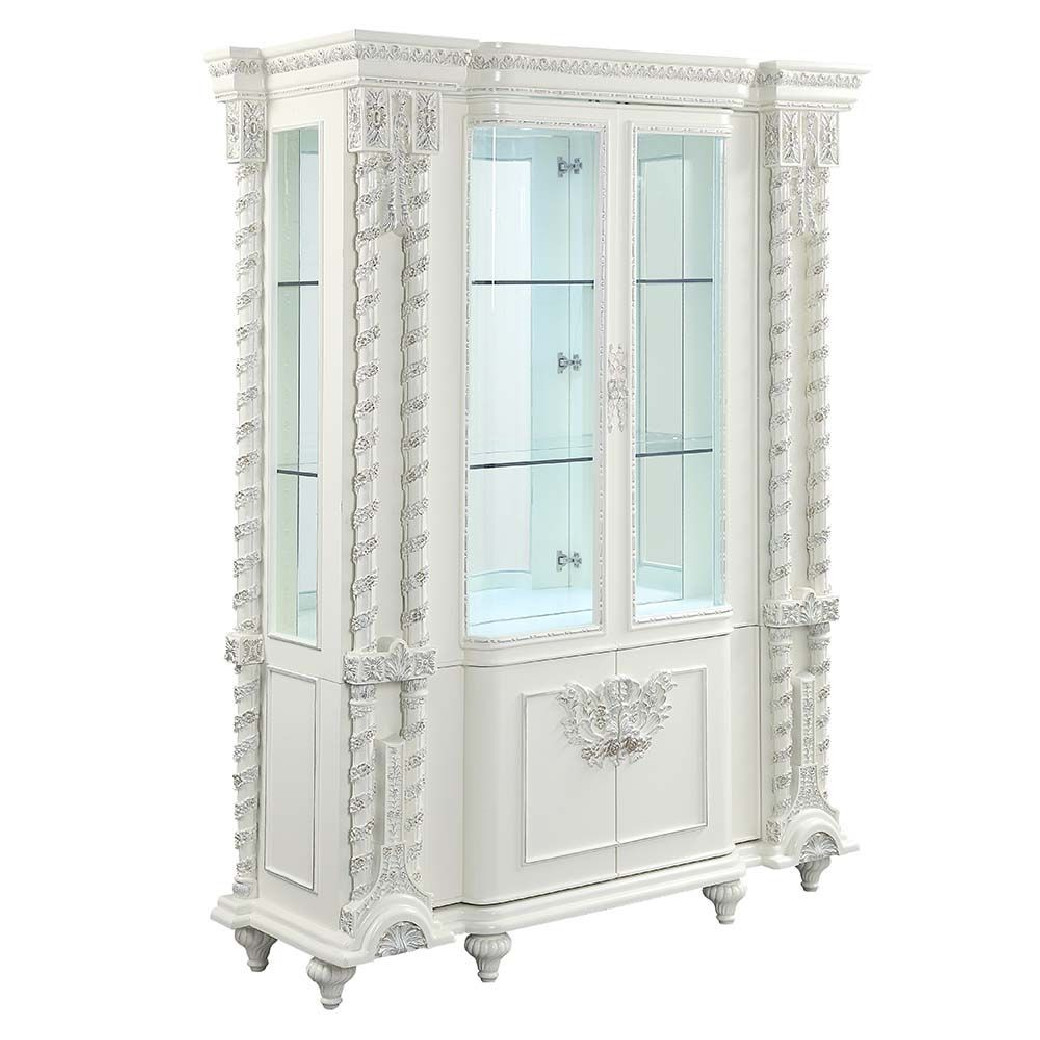 DN 00678 Lavish Classic Antique White Wash Finish Dining Room Vanaheim Collection By Acme Furniture