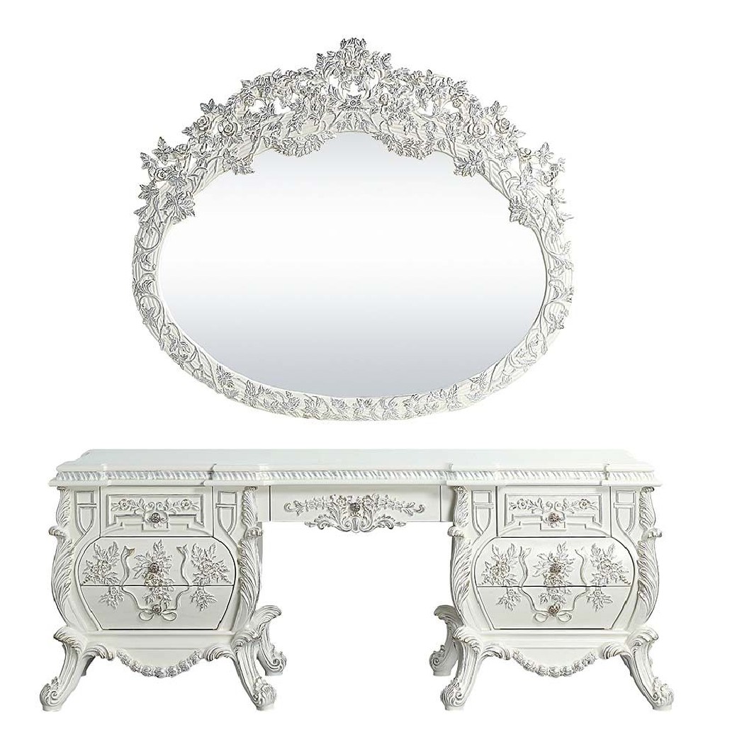 BD00674 Lavish Classic Acme Furniture Vanaheim Vanity Desk & Mirror