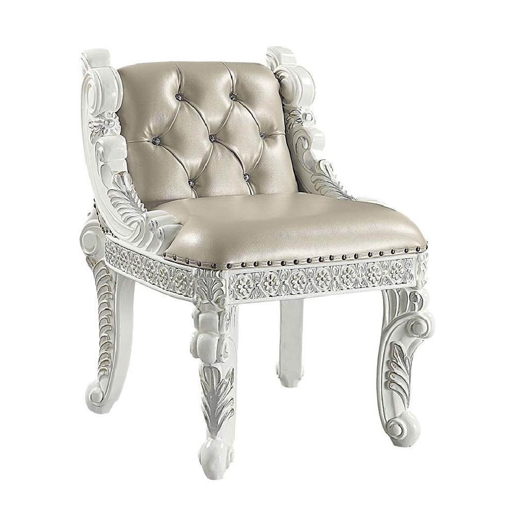 BD00674 Antique White Finish Vanity Desk Vanaheim Collection by Acme Furniture
