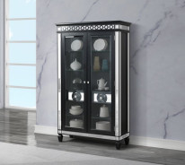 DN00590 Mirrored  & Black Dining Set Varian collection by Acme Furniture